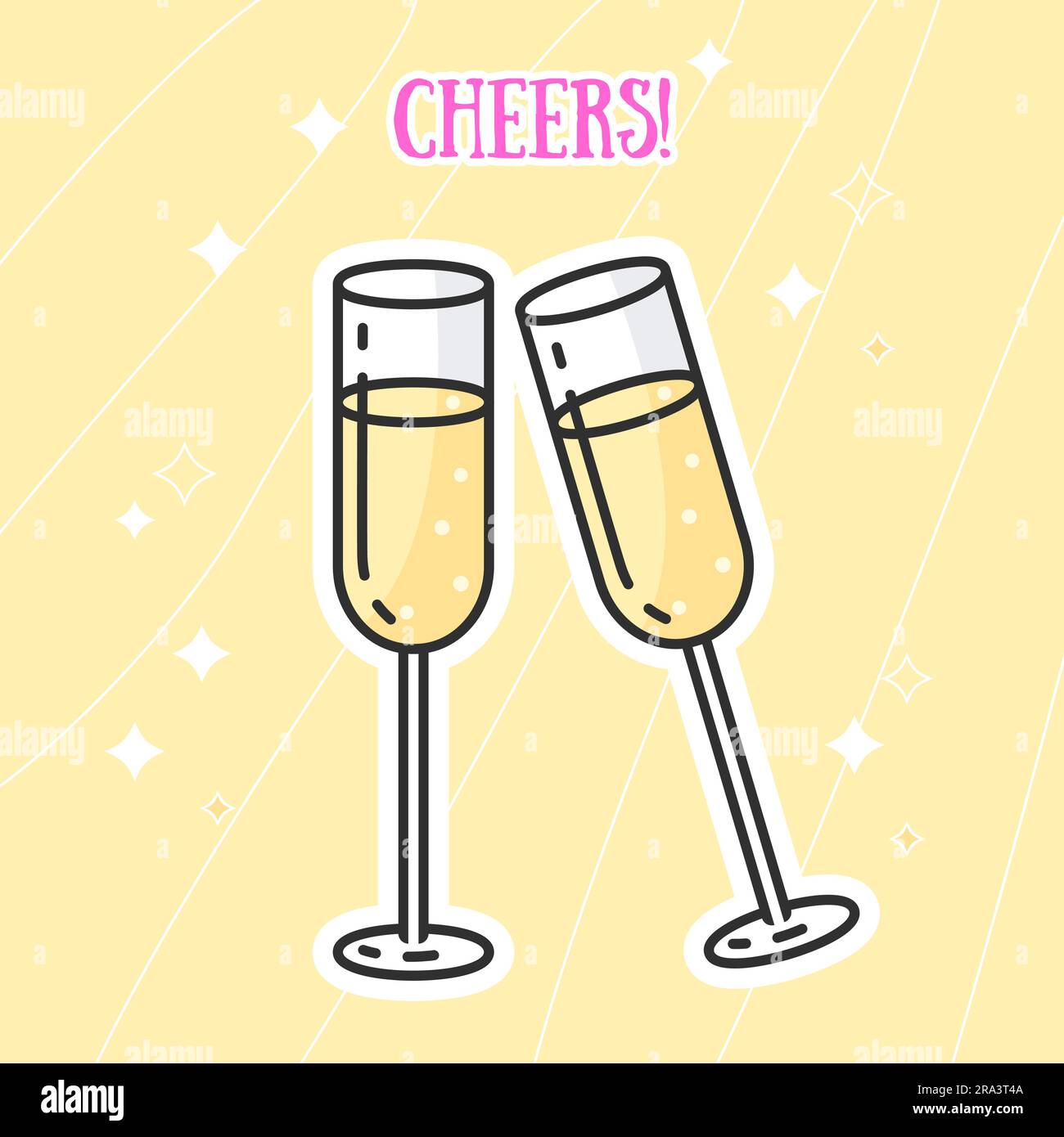 Champagne logo design. Champagne glass logo. Vector illustration for