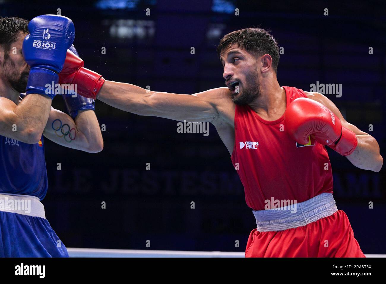 Krakow, Poland. 30th June, 2023. Boxer Athlete Vasile Usturoi and