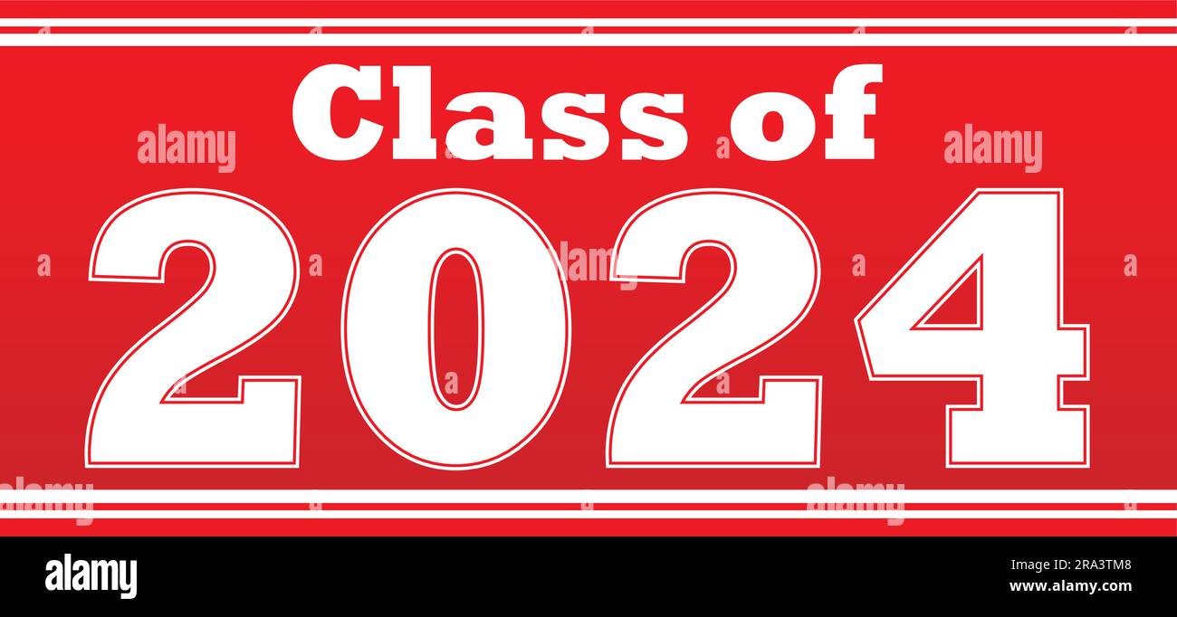 Red Class of 2024 banner Stock Vector