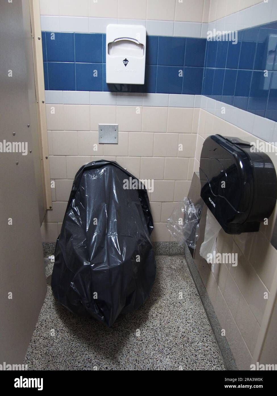 Out of Order Toilet in Public Restroom, USA, June 1, 2023, © Katharine