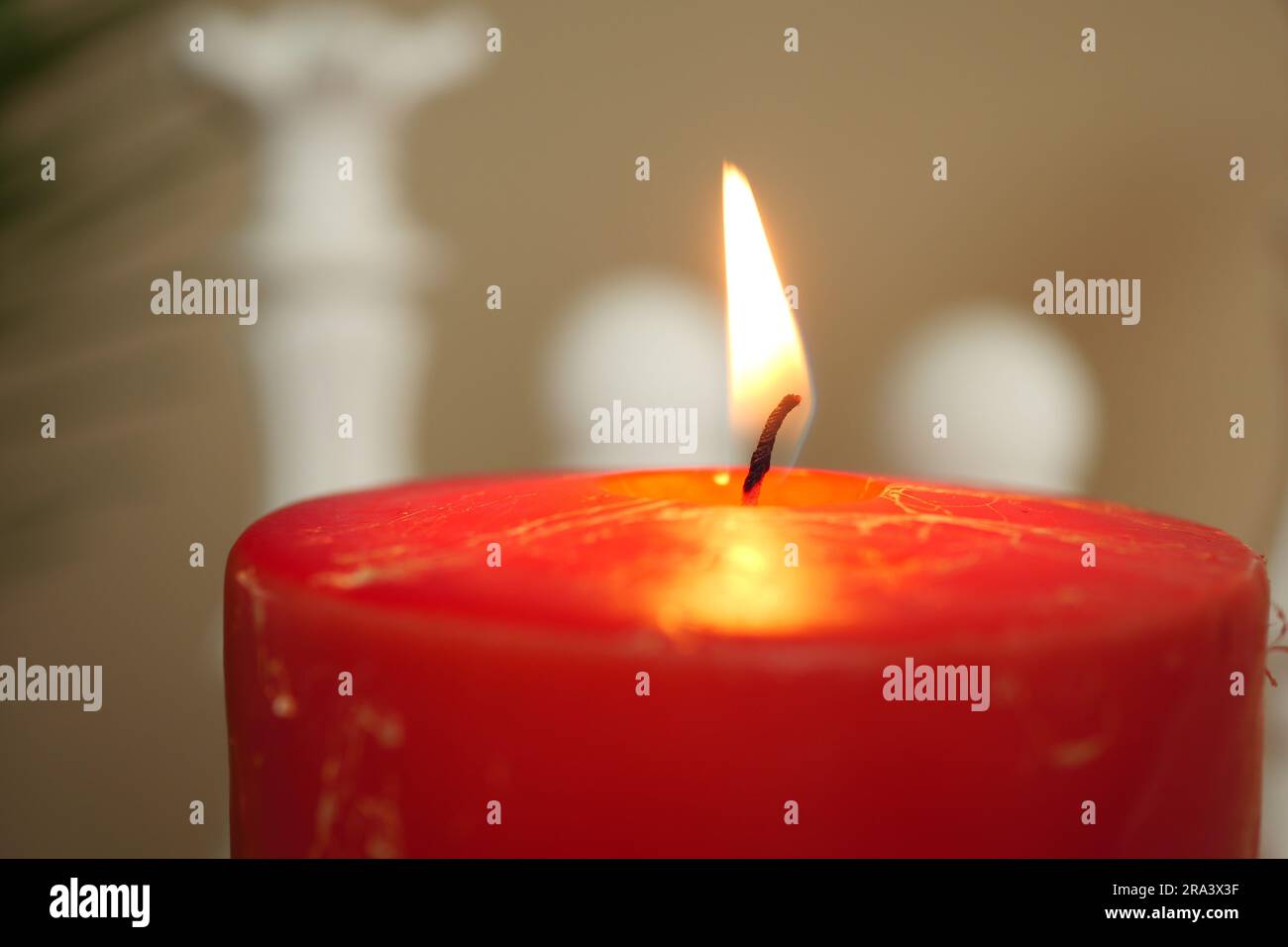 color candles slowly burning down in dark Stock Photo Alamy