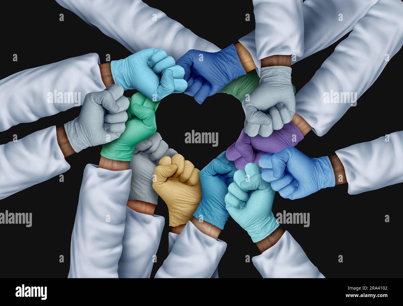 United Medical staff and Health care workers unity as doctors and