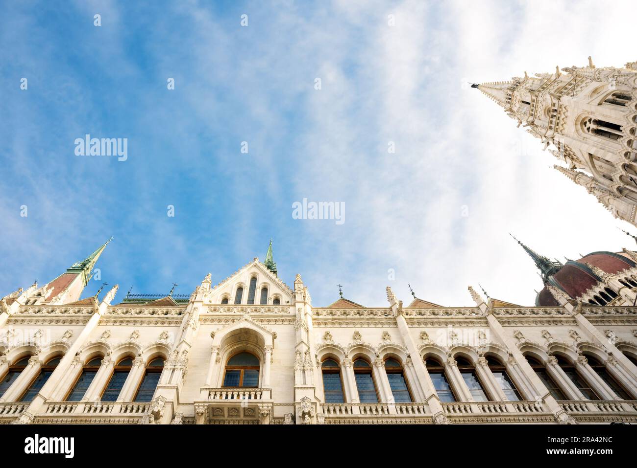 Hungarian Parliament building low angle view Stock Photo