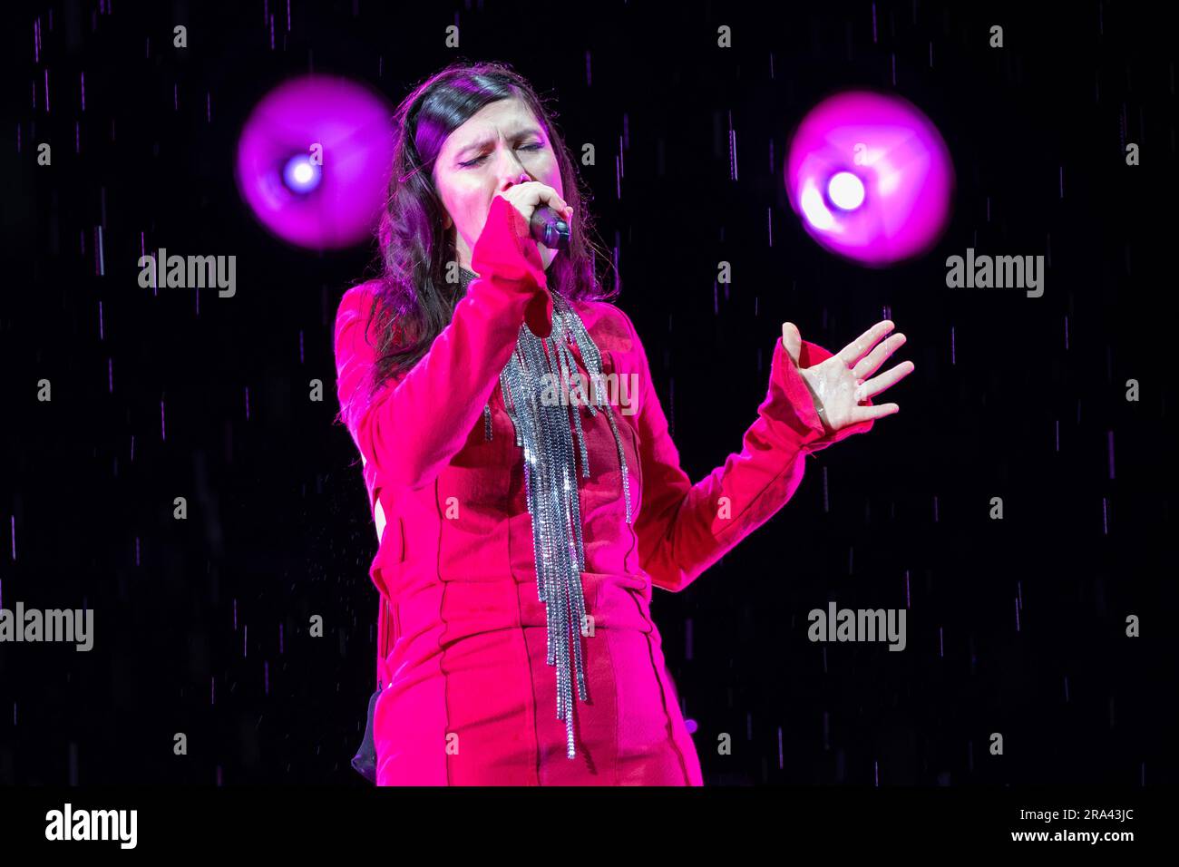 The Italian songwriter Elisa Toffoli, as know with Elisa stage name during his live performs at Arena di Verona for his An Intimate Night - Two Nights Stock Photo