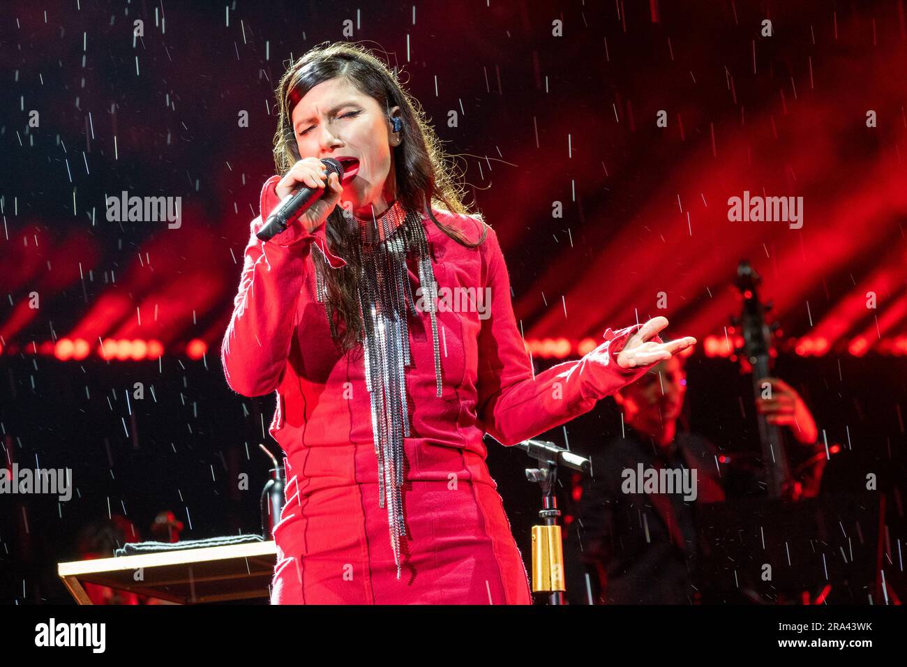 The Italian songwriter Elisa Toffoli, as know with Elisa stage name during his live performs at Arena di Verona for his An Intimate Night - Two Nights Stock Photo