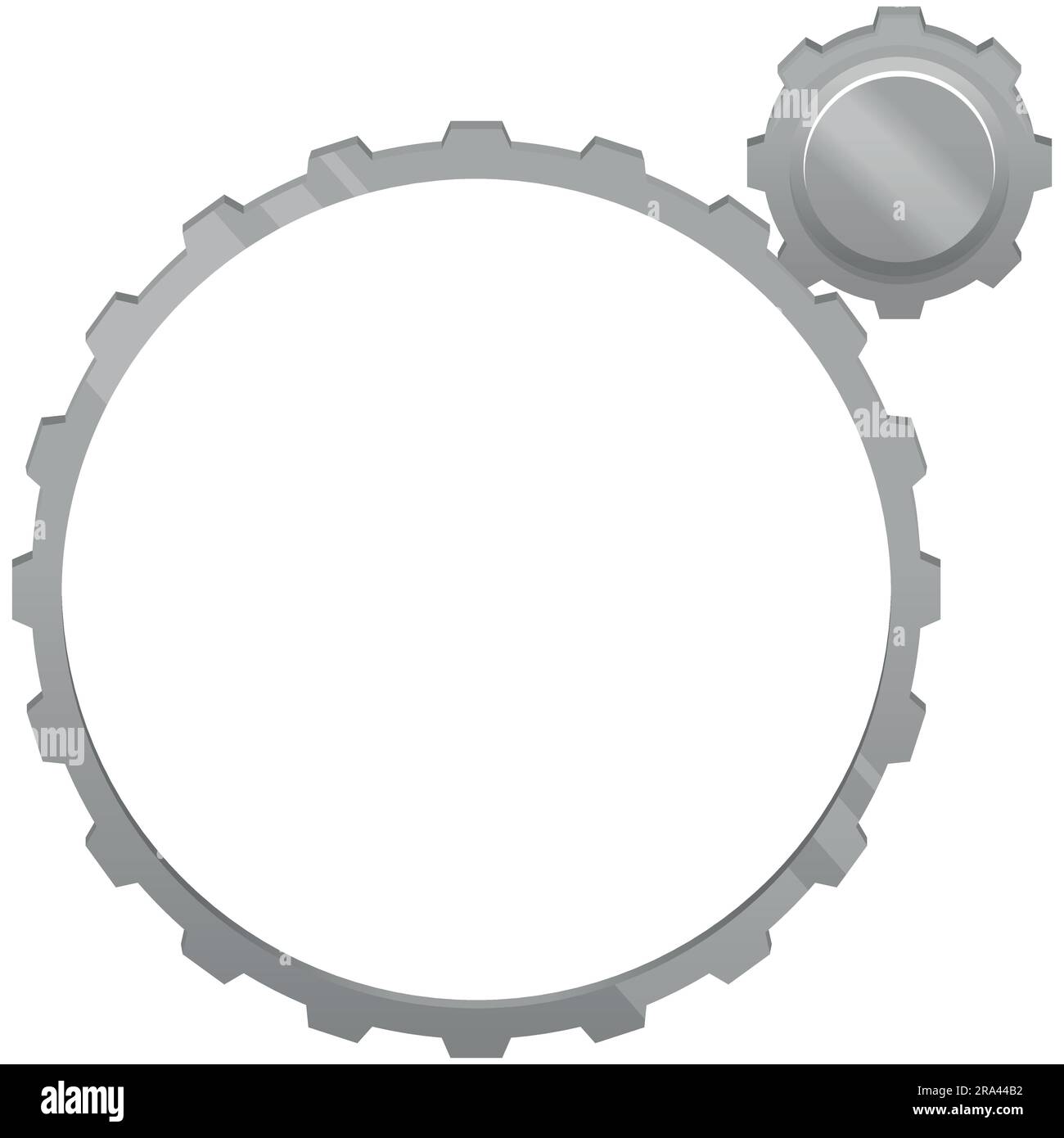 Cogwheel mechanism vector design, gear part of a technological mechanism Stock Vector