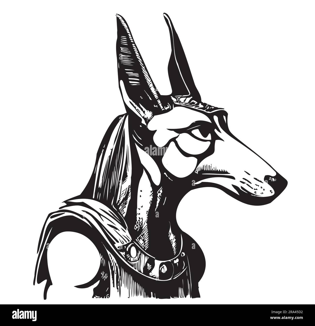 Anubis hand drawn sketch in doodle style illustration Stock Vector