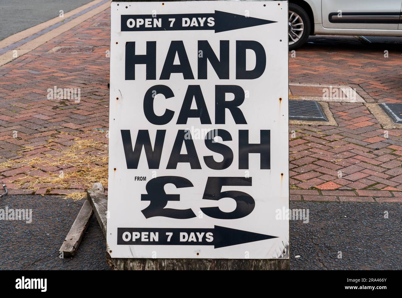 Sign for a Hand Car Wash in the UK Stock Photo Alamy