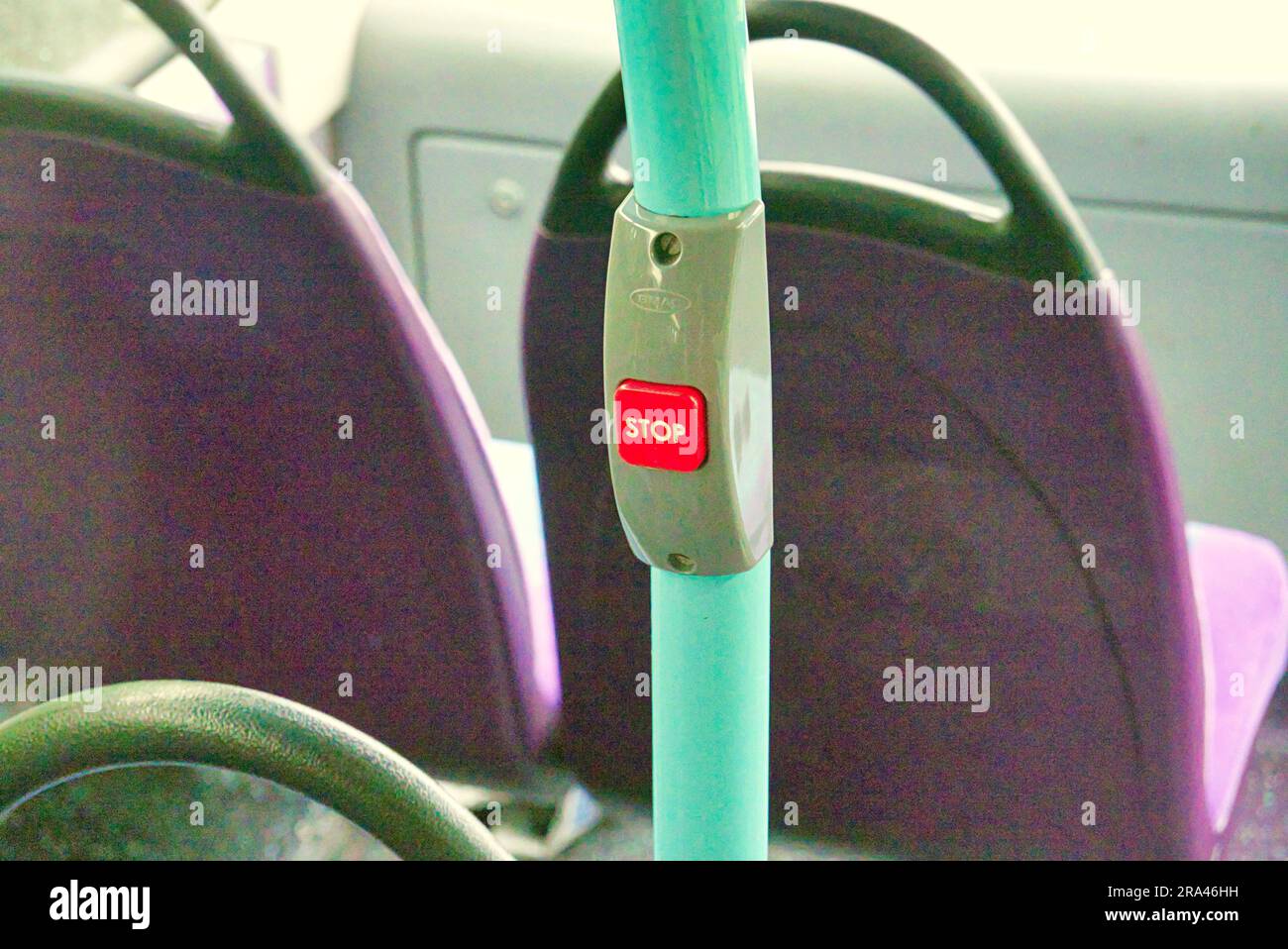 empty first bus seats Stock Photo