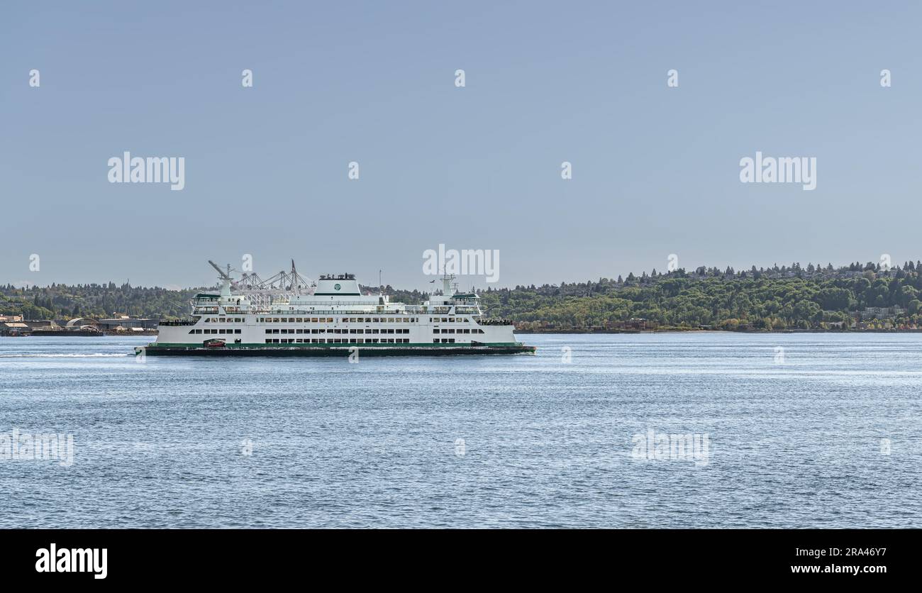 Bainbridge Island ferry MV Chimacum , Seattle, Washington State, USA Stock Photo