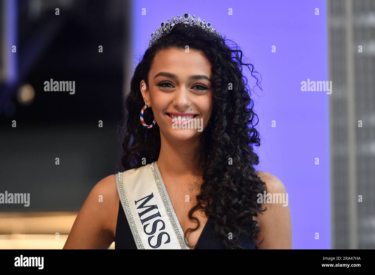 Miss Teen USA Faron Medhi visits the Empire State Building on June 30