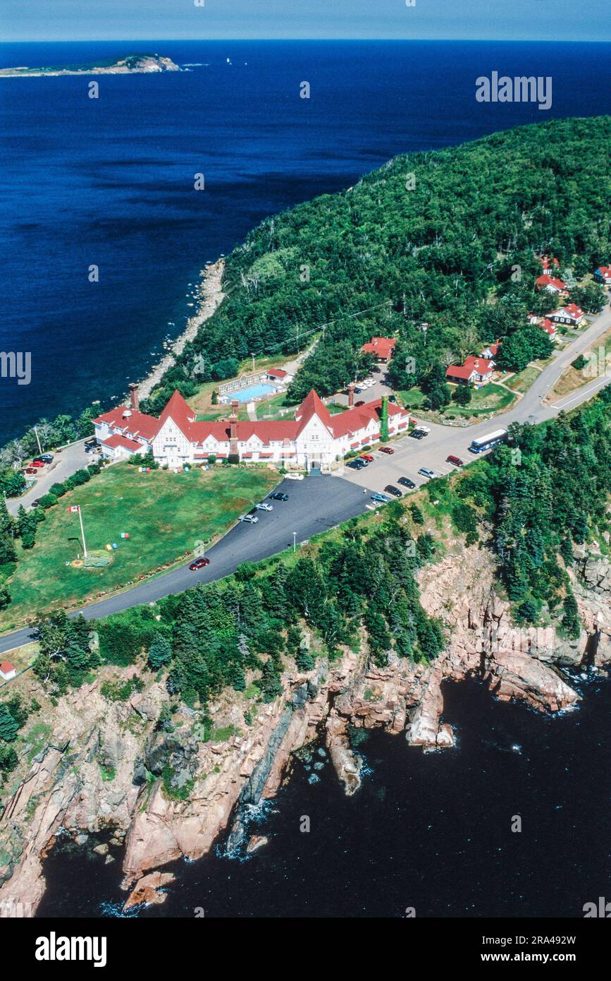 Aerial image of Ingonish, Cape Breton Island, Nova Scotia, Canada Stock