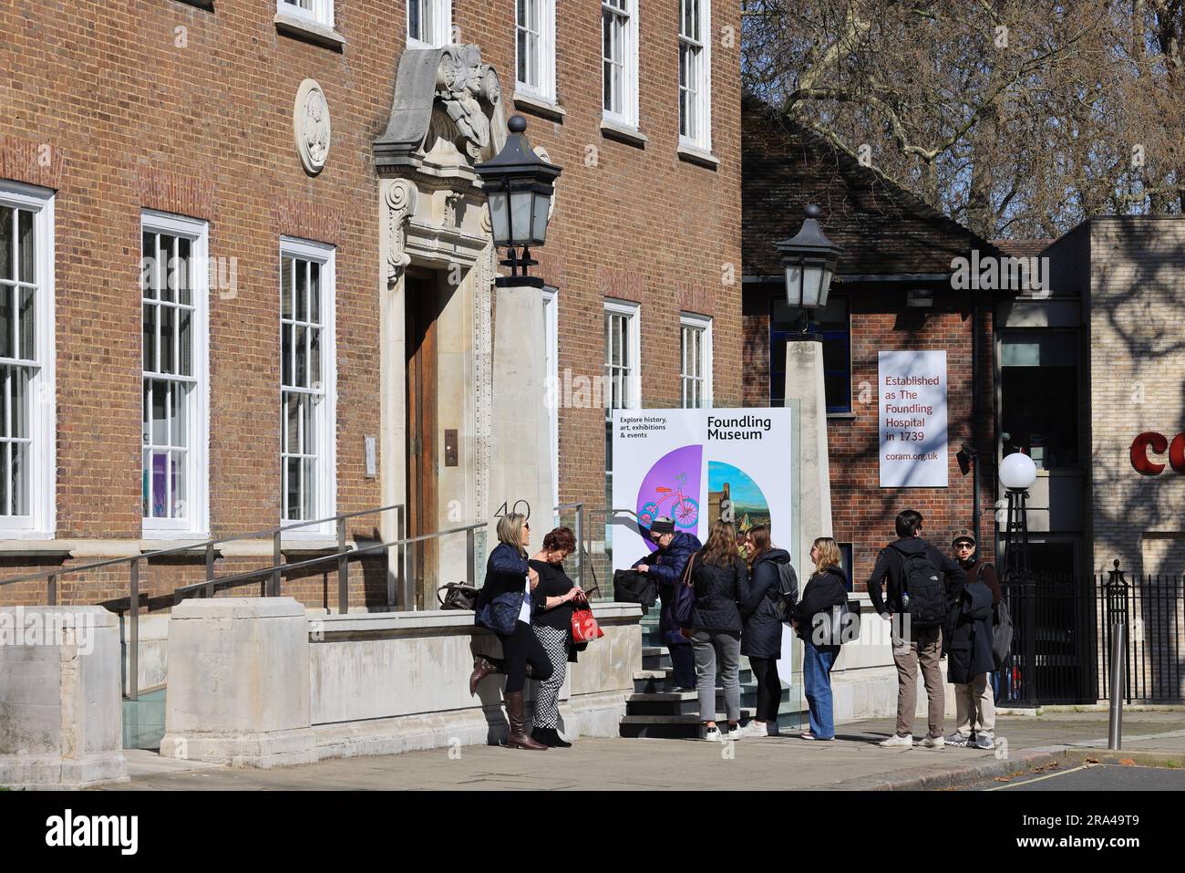 The Foundling Museum in Brunswick Square, which tells the story of the Foundling Hospital, Britain's first home for children at risk of abandonment. Stock Photo