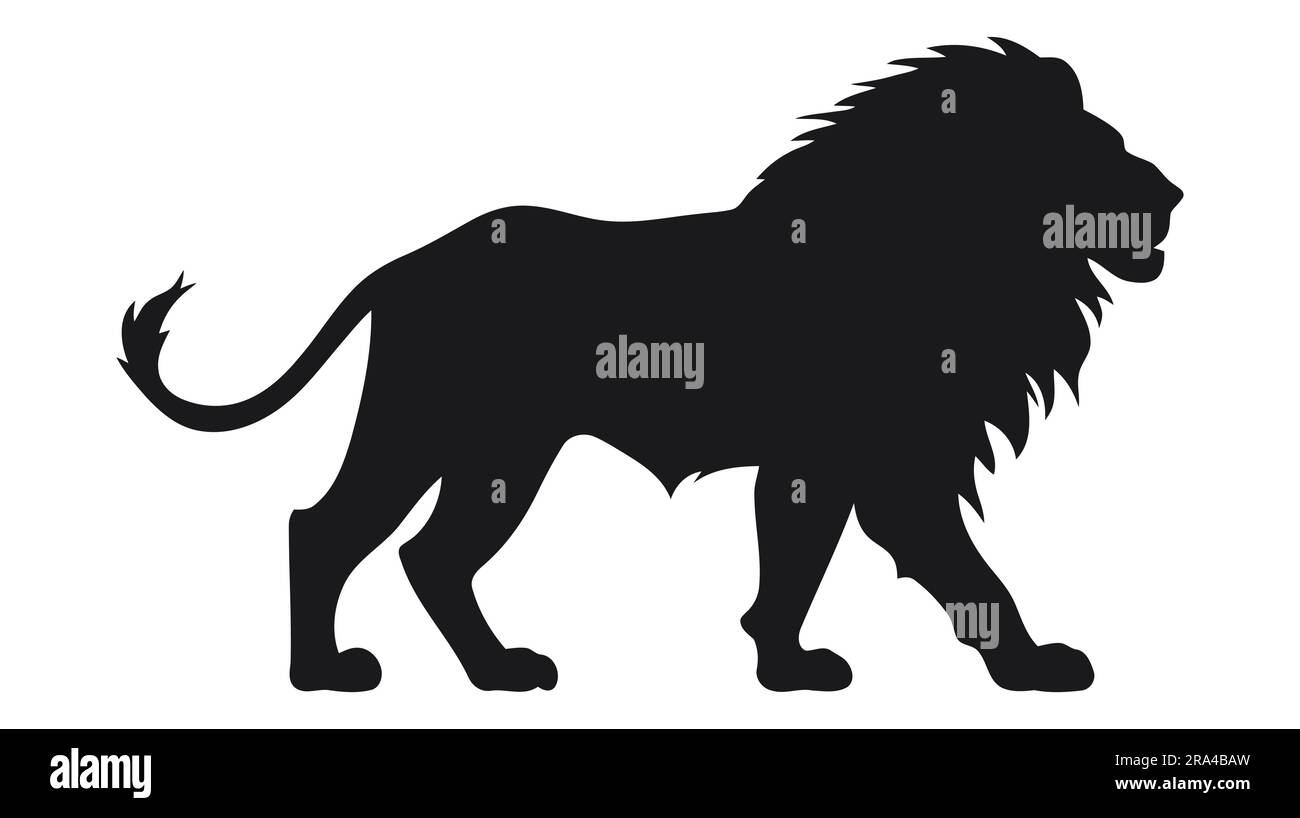 Lion silhouette. Vector illustration on white background Stock Vector ...
