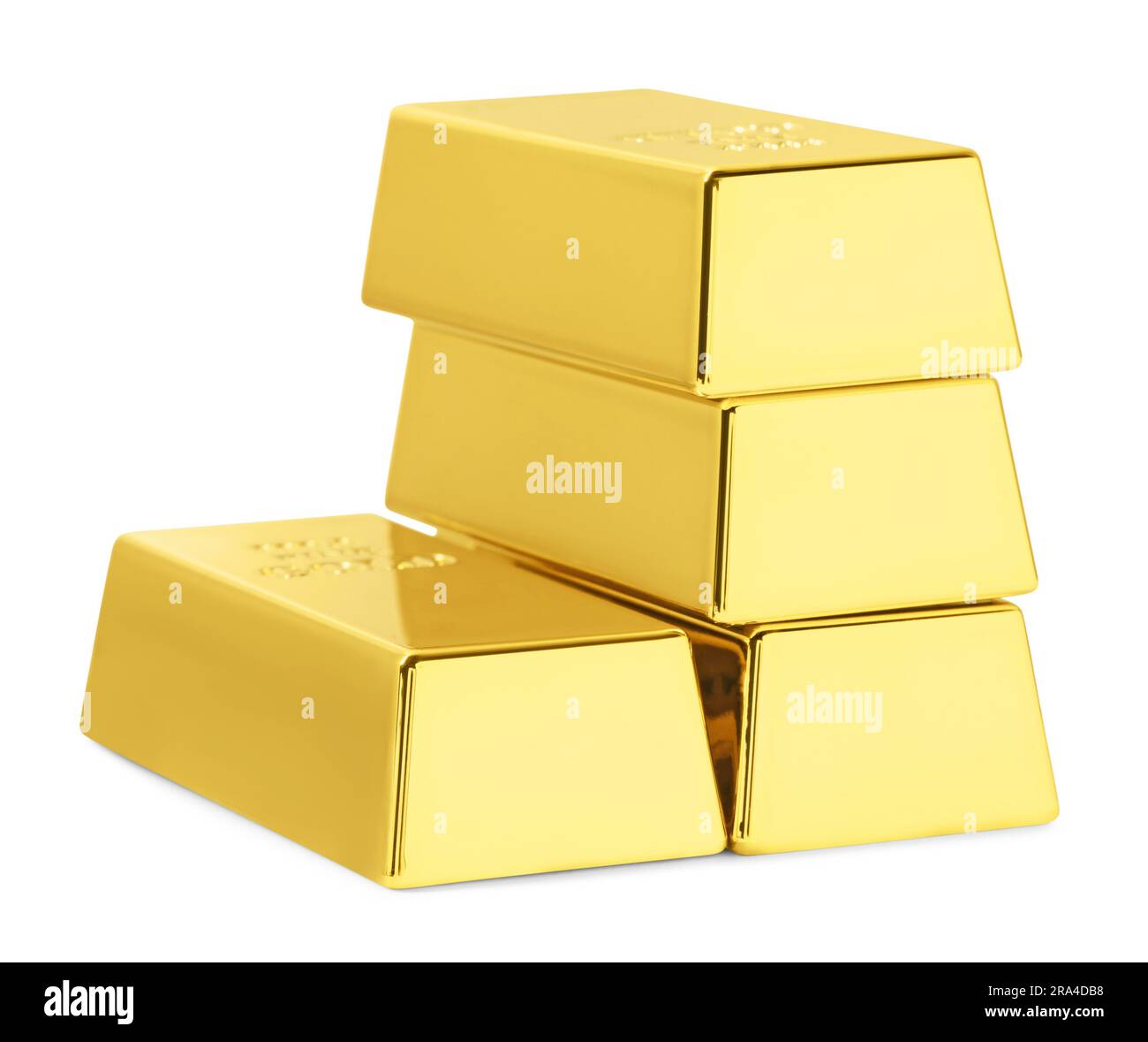 Stack of shiny gold bars isolated on white Stock Photo - Alamy