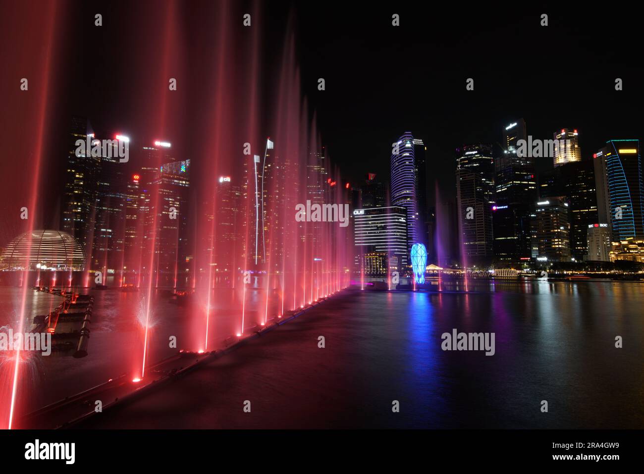 Singapore marina laser light show Stock Photo Alamy