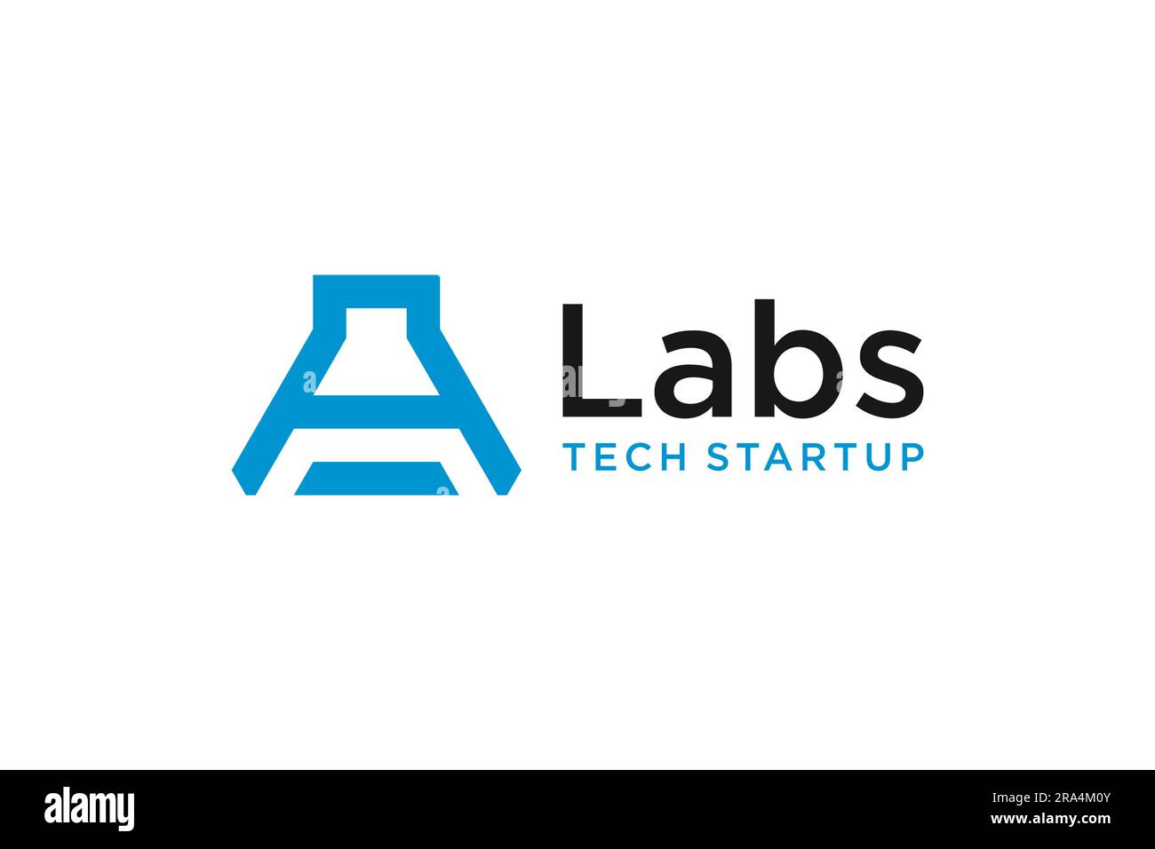 Letter A monogram logo design. for lab science technology Stock Vector