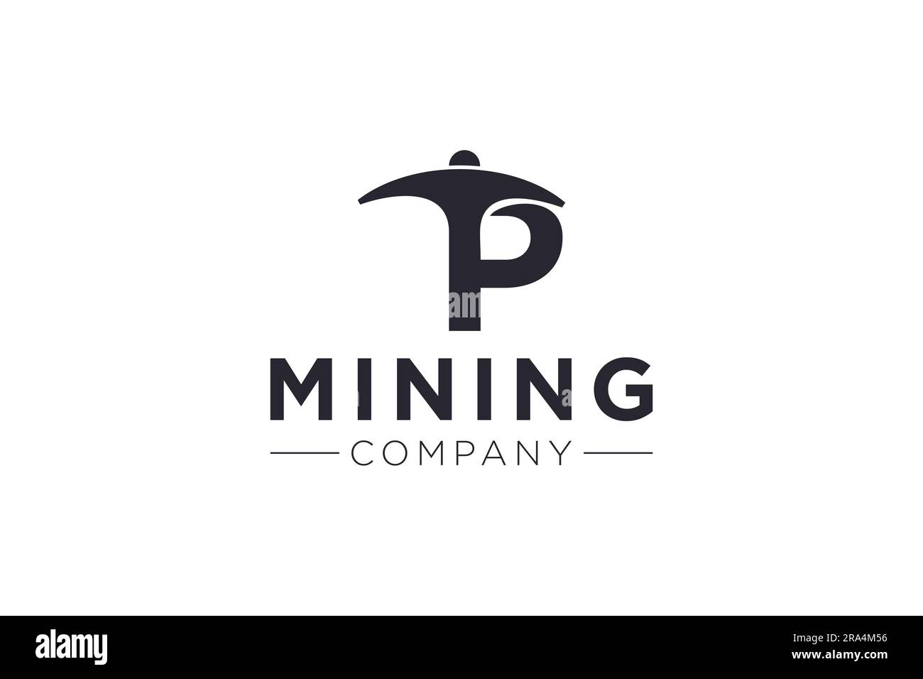 Letter P Mining logo icon design template vector Stock Vector