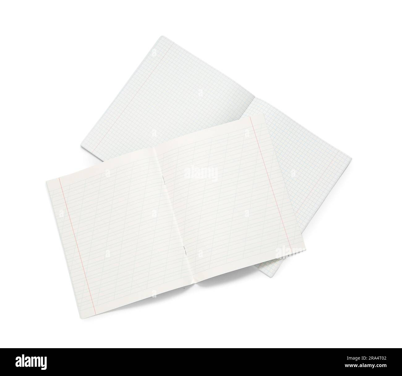 Open new notebooks isolated on white background Stock Photo - Alamy