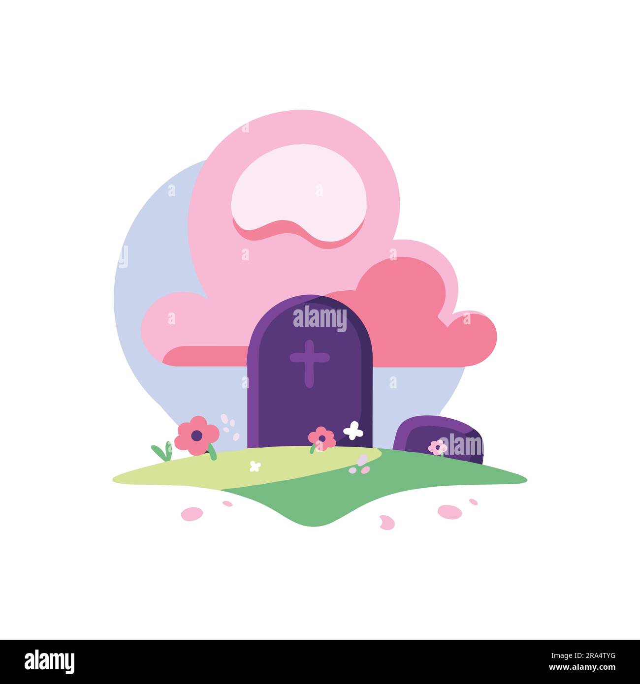 Hand Drawn Halloween Gravestone in flat style isolated on background ...