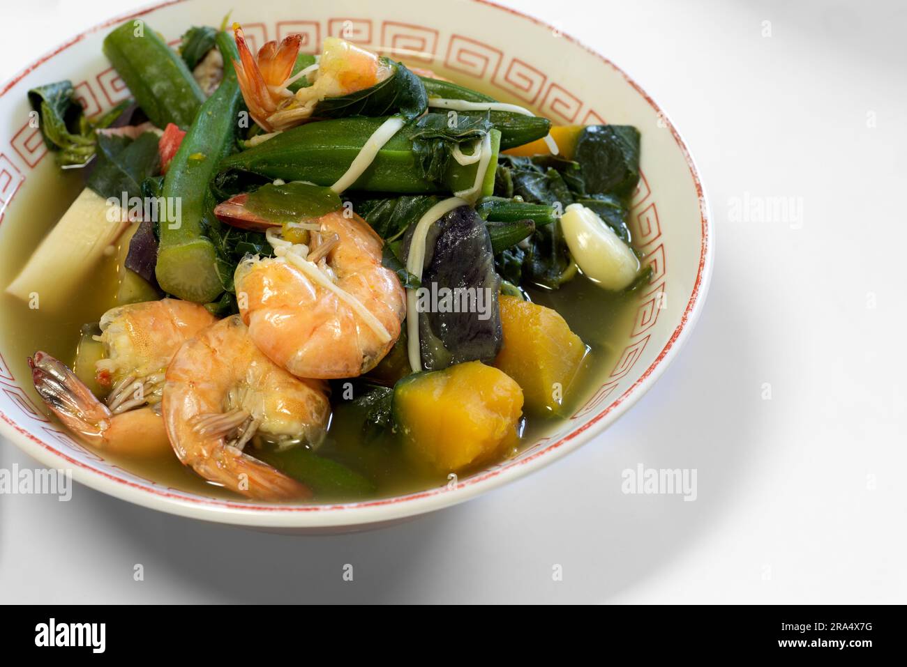 Dinengdeng, laswa, law-uy with shrimp - a healthy Filipino vegetable soup Stock Photo