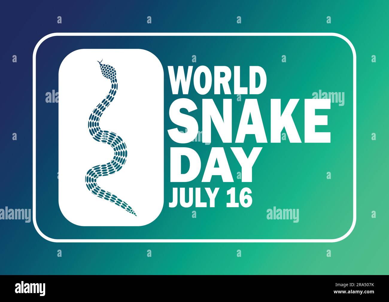 World Snake Day. Vector illustration. July 16. for greeting card, poster and banner Stock Vector