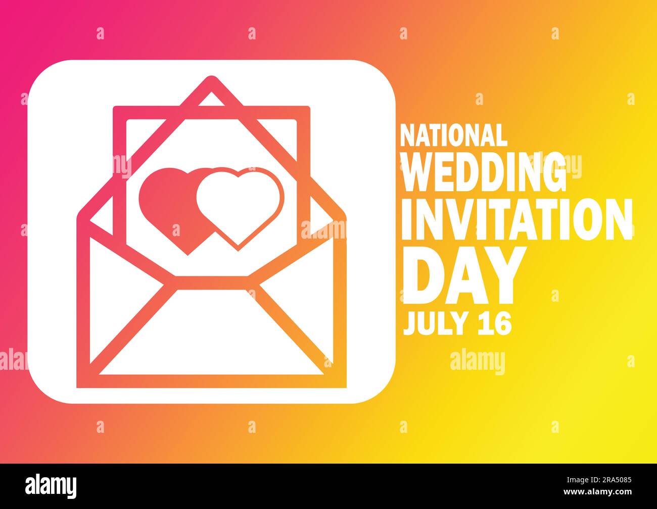 National Wedding Invitation Day. Vector illustration. July 16. for
