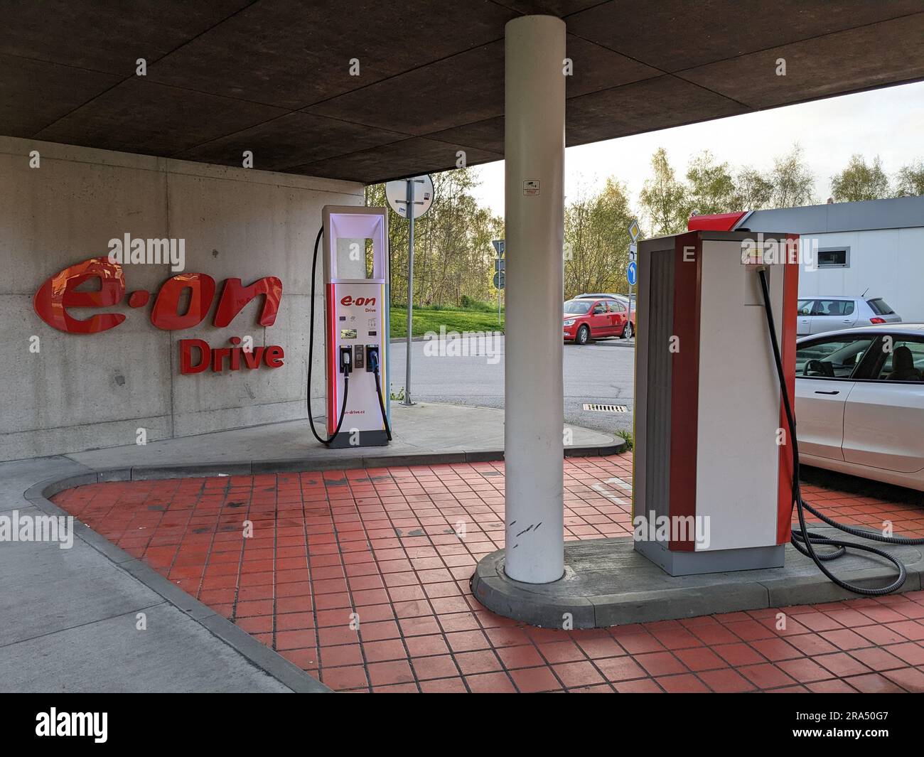 Humpolec, CZECH REPUBLIC May 16 , 2023 Tesla charging stations are