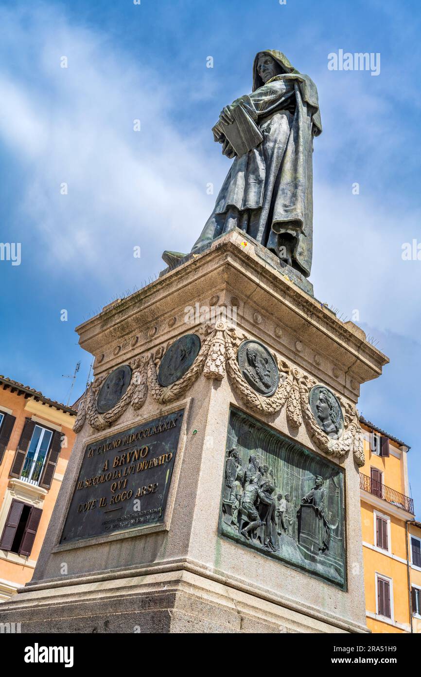 Statue of philosopher Giordano Bruno, Campo de' Fiori square, Rome, Lazio, Italy Stock Photo