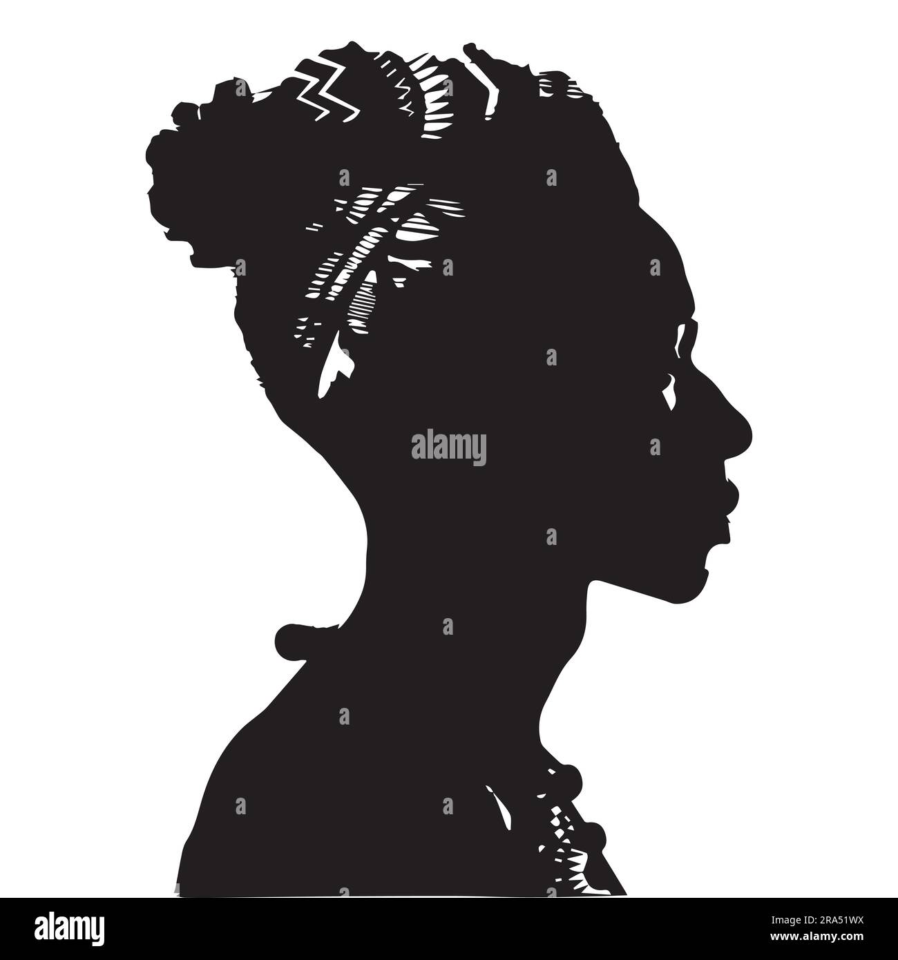 Silhouette black women vector illustration Stock Vector