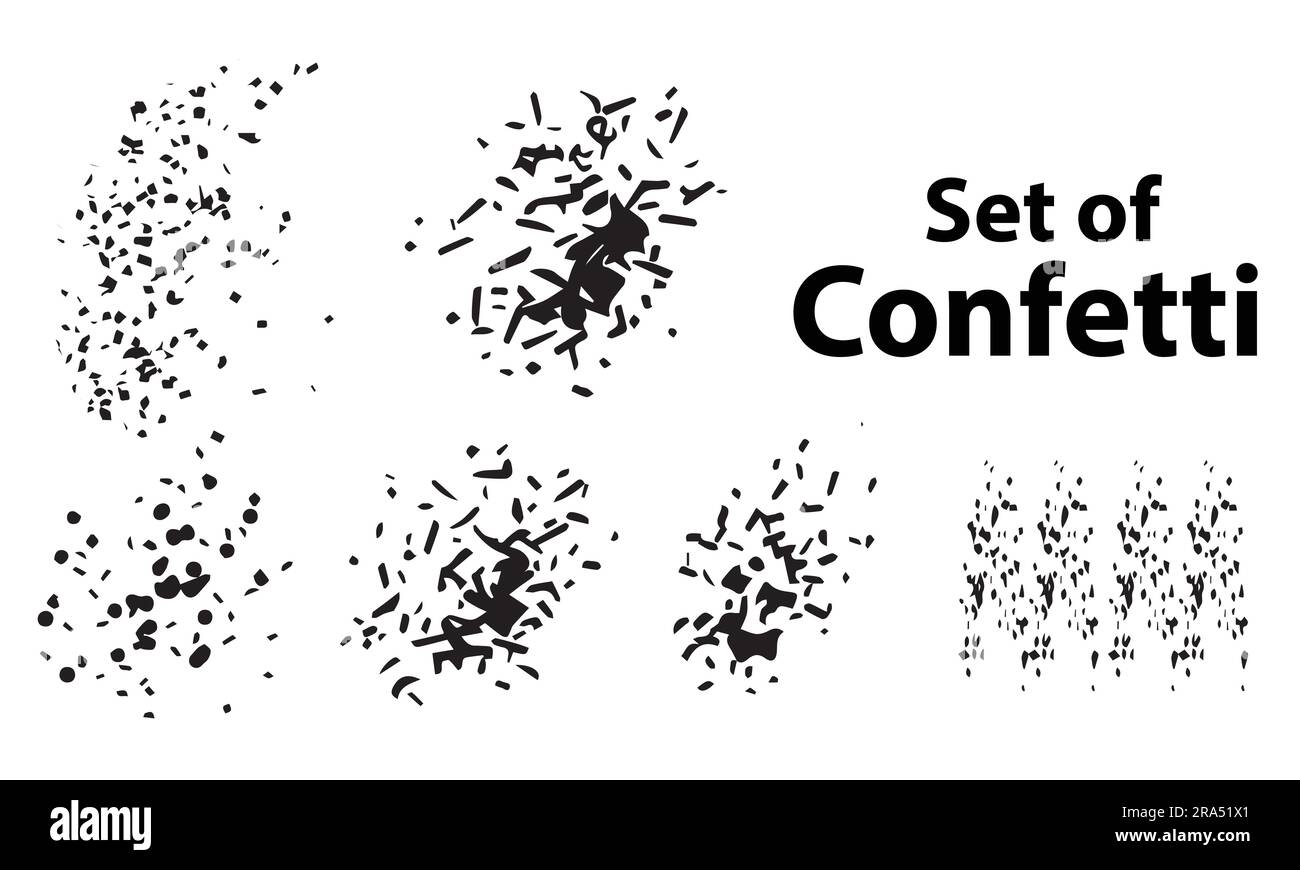A set of silhouette Confetti Vector illustration Stock Vector