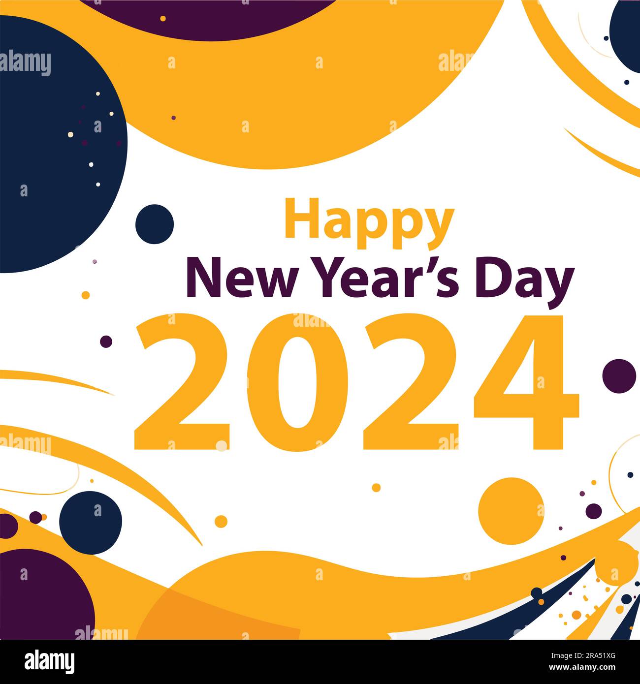 Happy new years Day 2024 template vector illustration Stock Vector