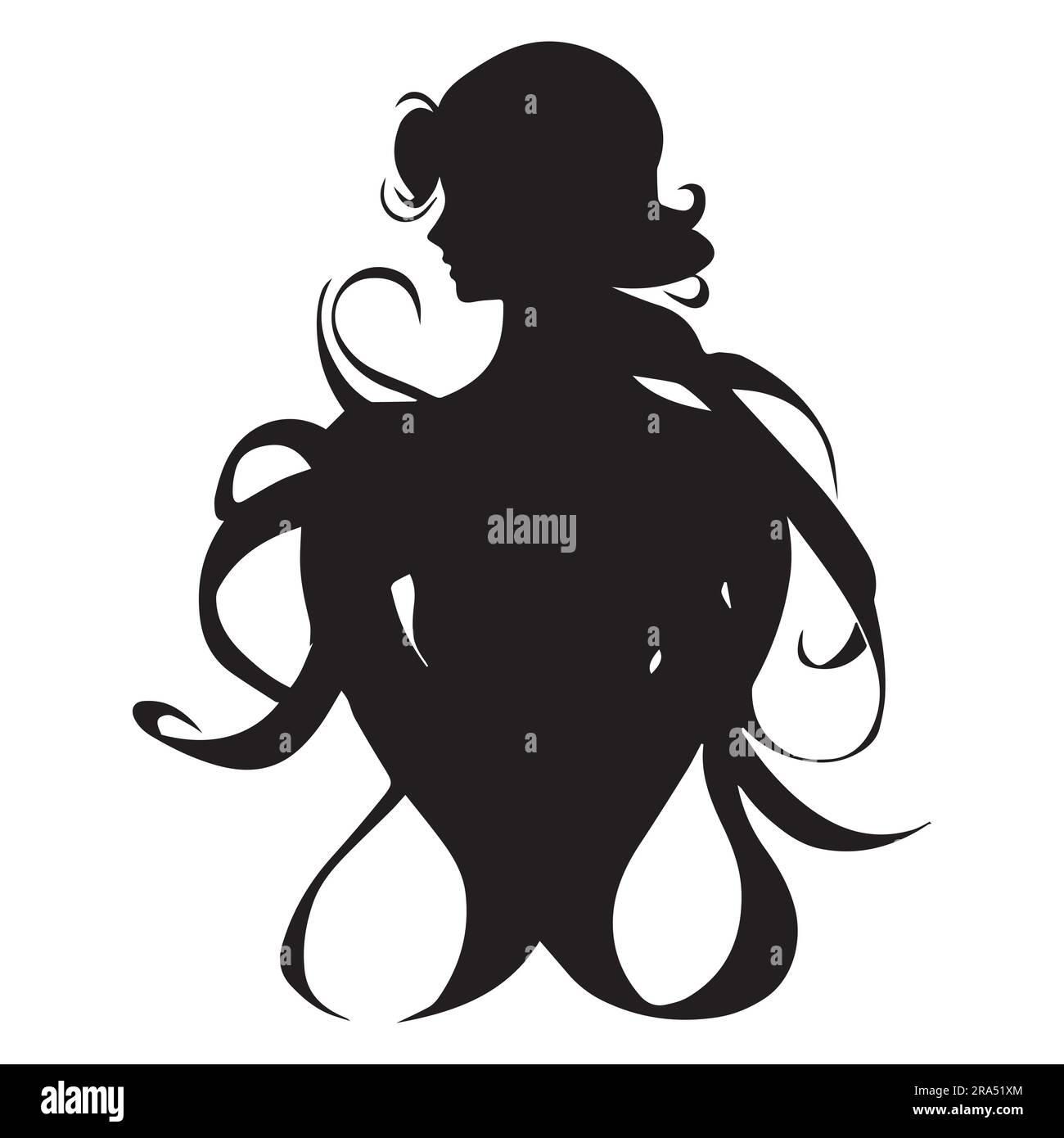 Black silhouette Women vector illustration Stock Vector