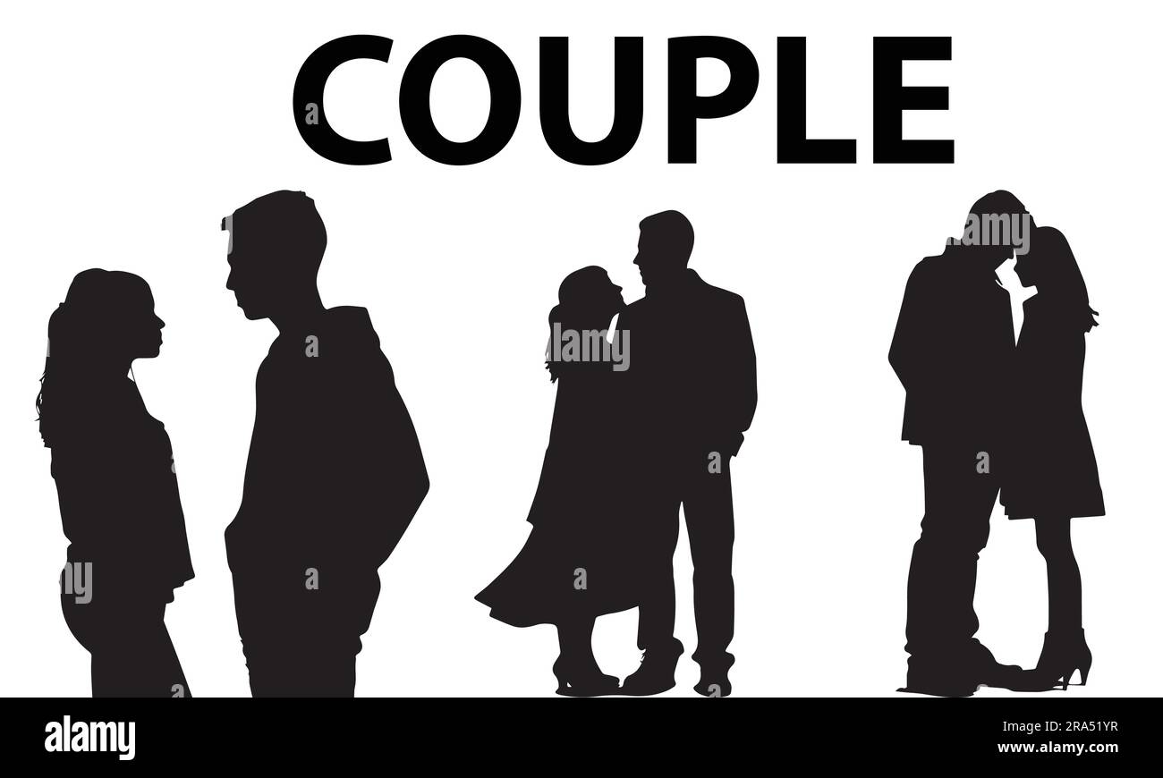 A set of Silhouette Couple vector illustration Stock Vector Image & Art ...