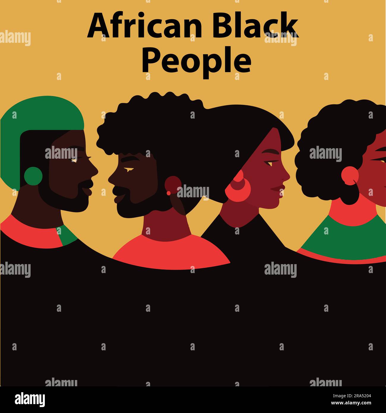A set of Flat African Black people vector illustration Stock Vector ...