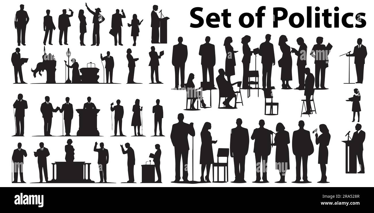 A set of silhouette Politics people vector illustration Stock Vector