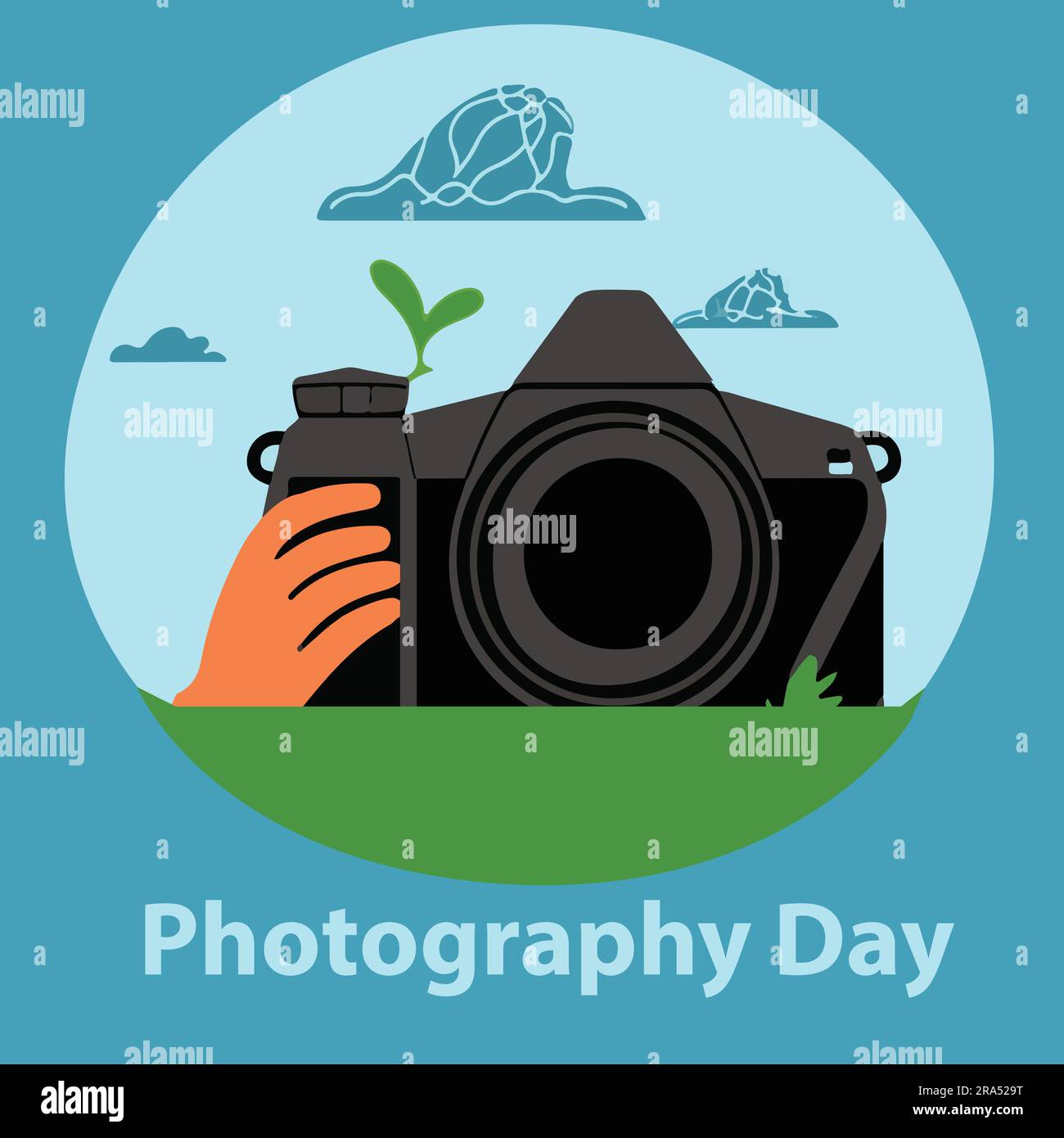 World Photography day flat vector illustration Stock Vector