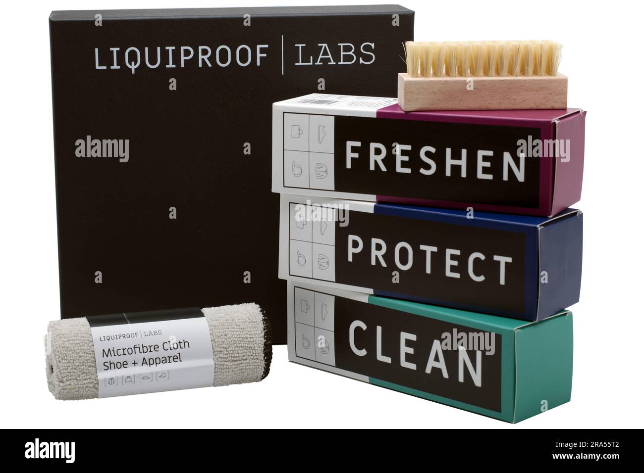 BOX CONTAINING LIQUIPROOF LABS COMPLETE SHOE CARE KIT Stock Photo
