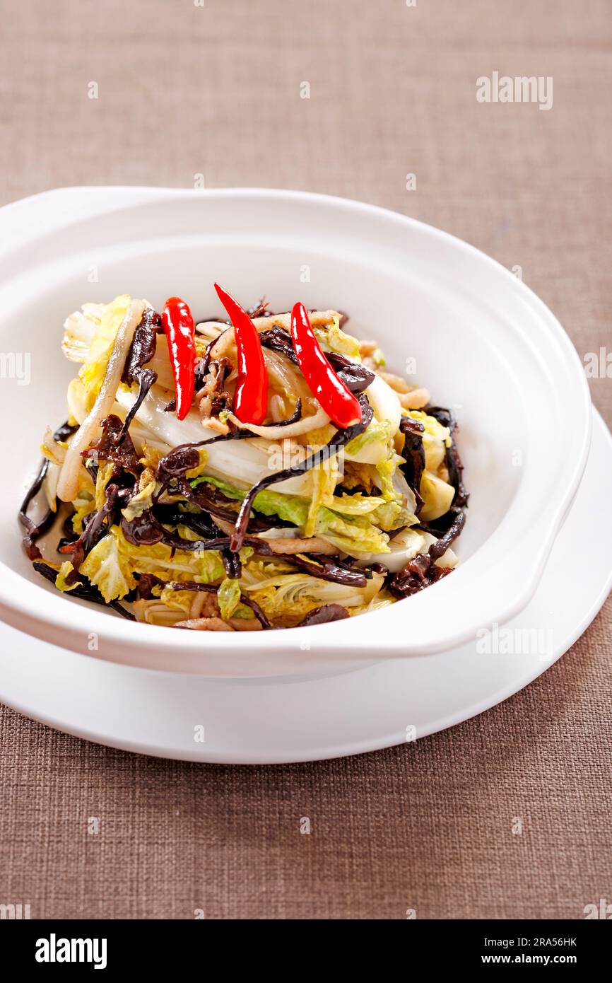 Chinese food, stir-fried Baby Cabbage Stock Photo - Alamy