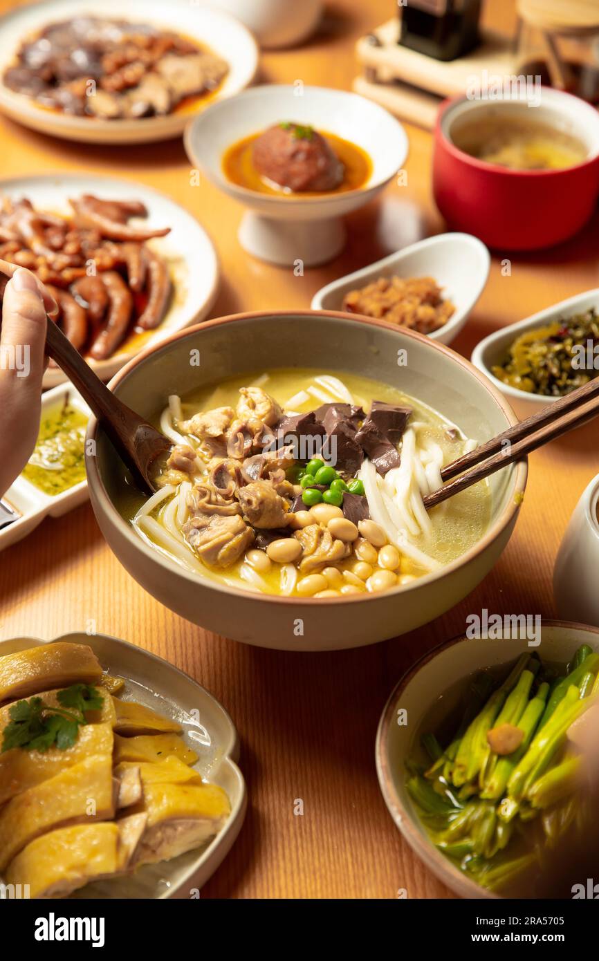 chinese Chicken Rice Noodle Soup Asian food style Stock Photo Alamy