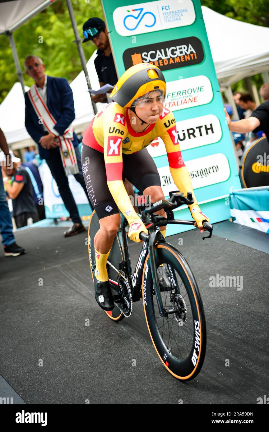 Chianciano Terme, Italy. 30th June, 2023. KOSTER Anouska (NED). - Team UNO-X PRO CYCLING TEAM. - Giro d'Italia Women 2023. First stage in Chianciano Terme. Time trial. Start of the stage during Stage 1 - Women's Giro d'Italia, Giro d'Italia in Chianciano Terme, Italy, June 30 2023 Credit: Independent Photo Agency/Alamy Live News Stock Photo