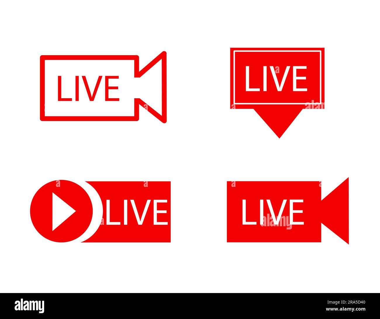 live streaming icon vector illustration set Stock Vector