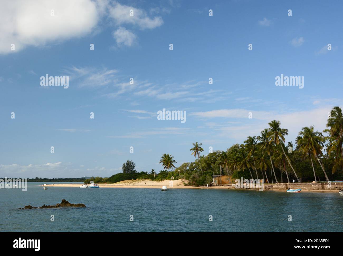The bay of Inhaca settlement. Inhaca island. Maputo municipality. Mozambique Stock Photo