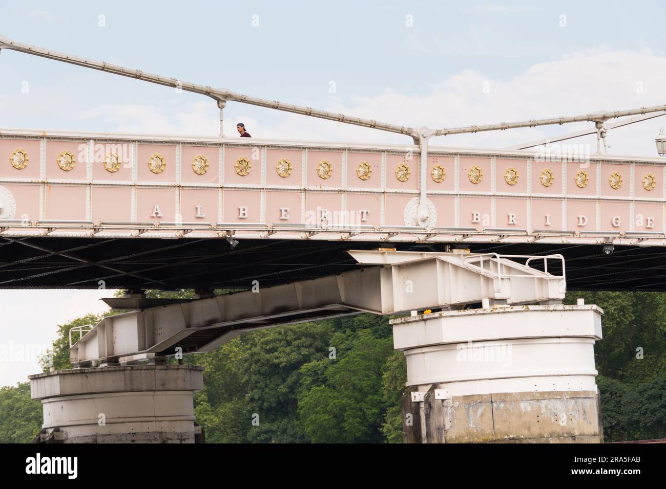 Rowland Mason Ordish's Albert Bridge in Chelsea, London, England, U.K. Stock Photo