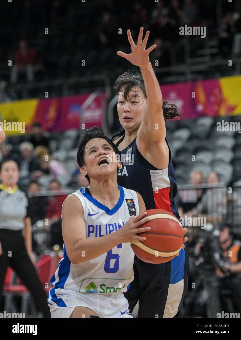 Sydney, Australia. 01st July, 2023. France Cabinbin (L) of the Philippine Women Basketball team