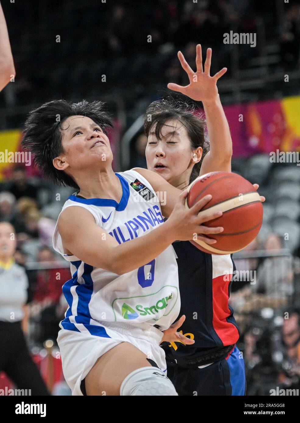 Sydney, Australia. 01st July, 2023. France Cabinbin (L) of the Philippine Women Basketball team