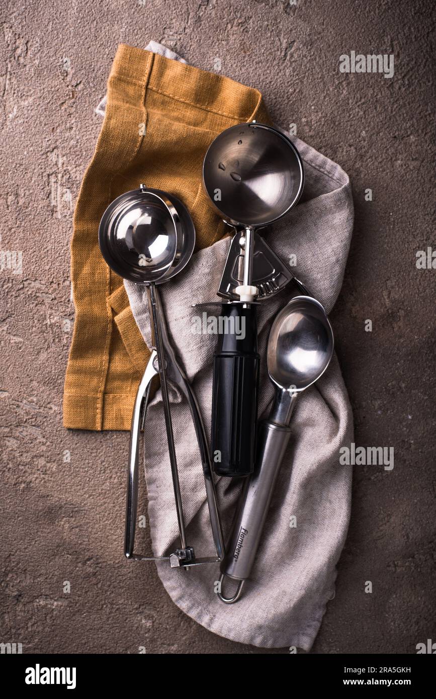 Different type of ice cream scoop Stock Photo Alamy