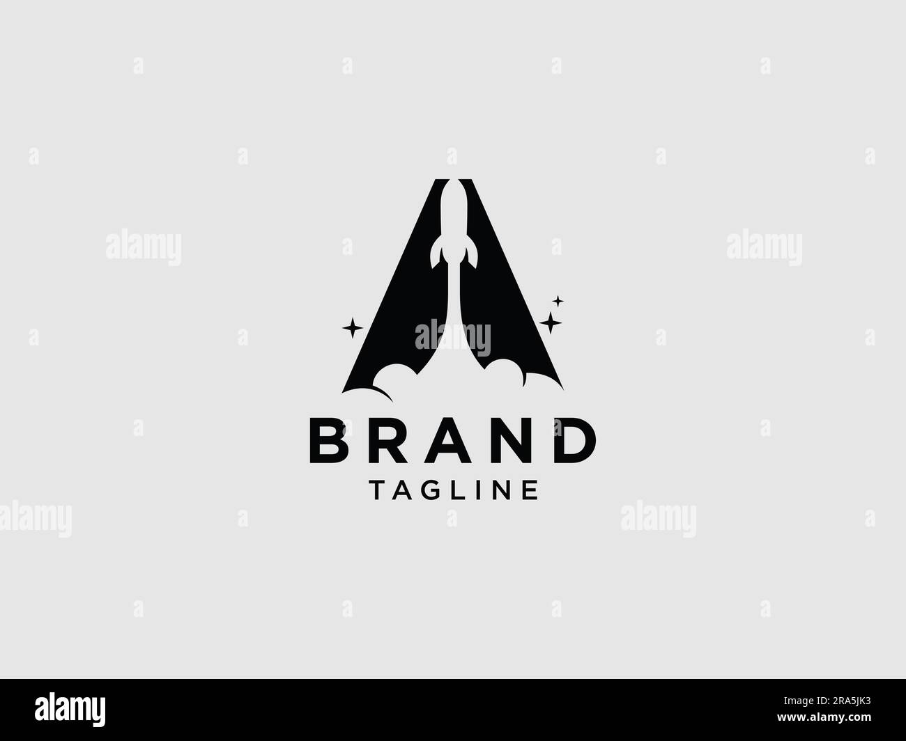 letter A Rocket Logo. Modern rocket design is shaped with bold letter A. Suitable for many business orientation. Stock Vector