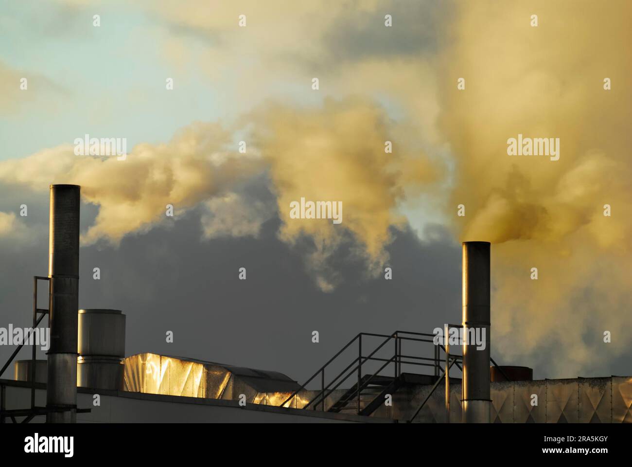 Air pollution from a factory Stock Photo