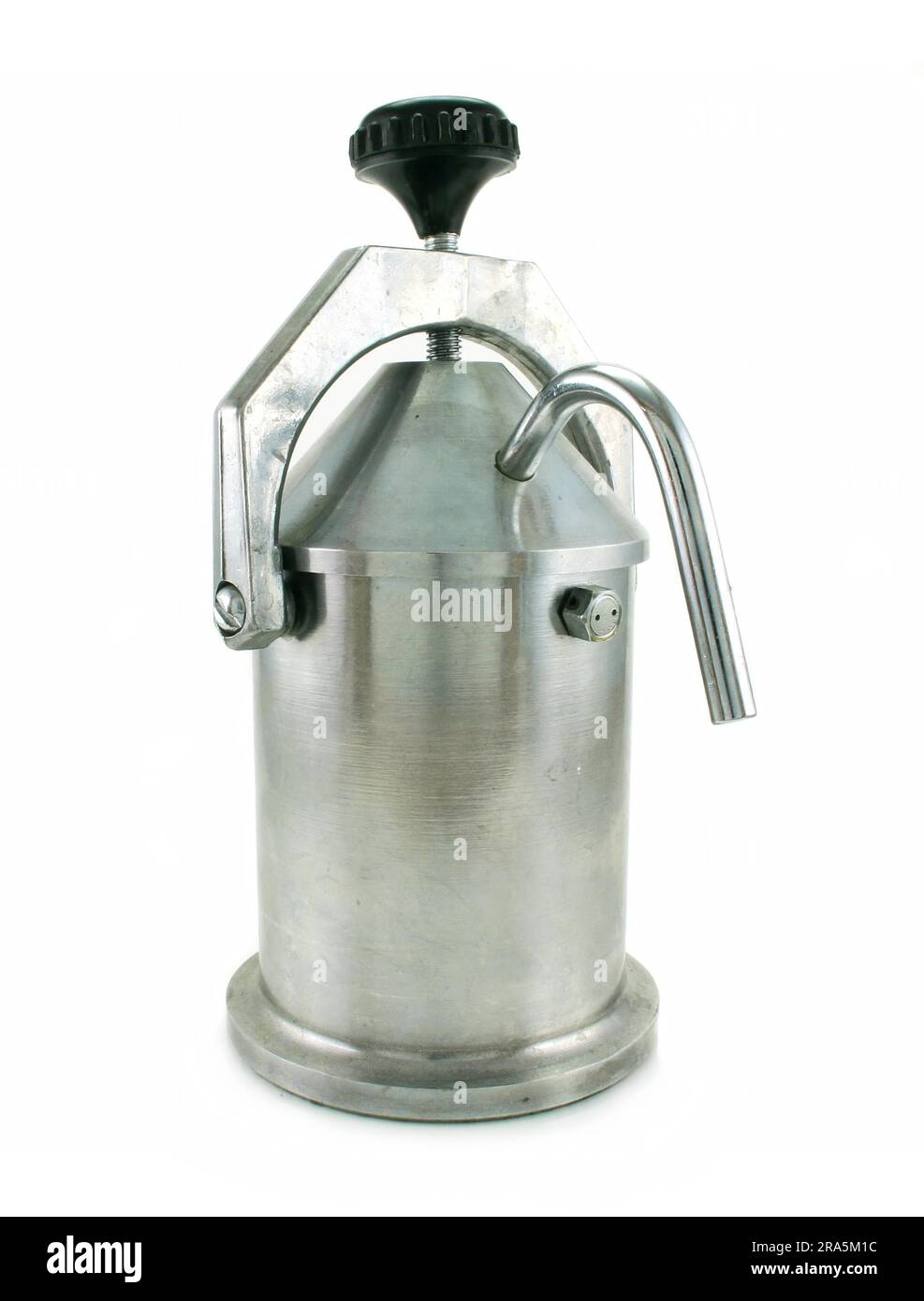 Metallic coffee percolator isolated on a white background Stock Photo